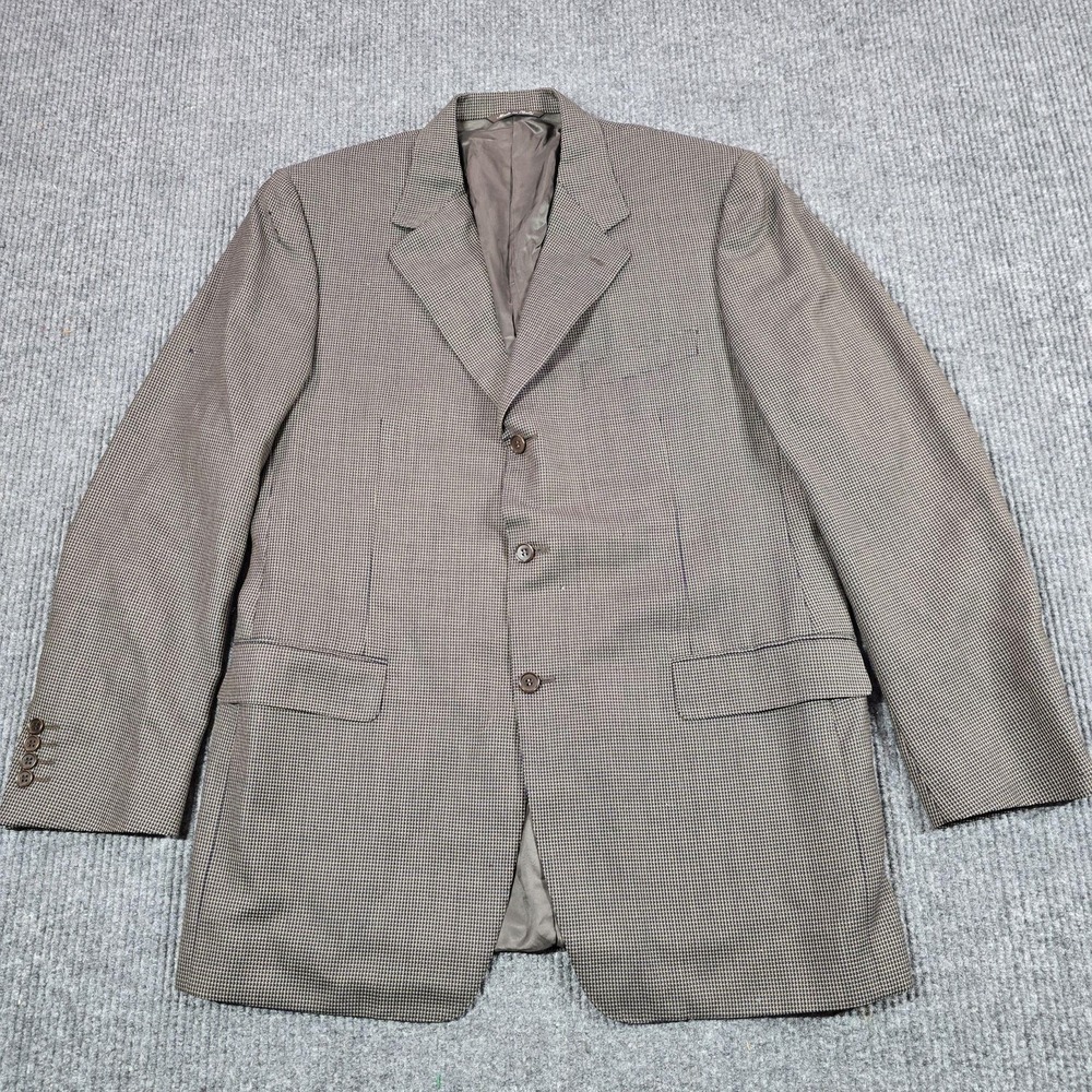 Canali Blazer Mens EU 54 L Brown Wool Check Tweed Saks Fifth Ave Italy Classic